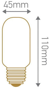 TUBE T45 | FILAMENT LED | TWISTED | 110MM | 4W | E27 | 2000K | 200LM | DIMMABLE | AMBER