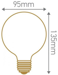 GLOBE | G95 | FILAMENT | LED | TWISTED | 4W | E27 | 2000K | 200LM | DIMMABLE | AMBER
