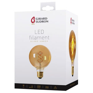 GLOBE | G125 | FILAMENT LED | TWISTED | 4W | E27 | 2000K | 200LM | DIMMABLE | AMBER